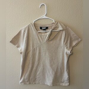DKNY Women’s Tan Cutout Shirt Size XL NWOT